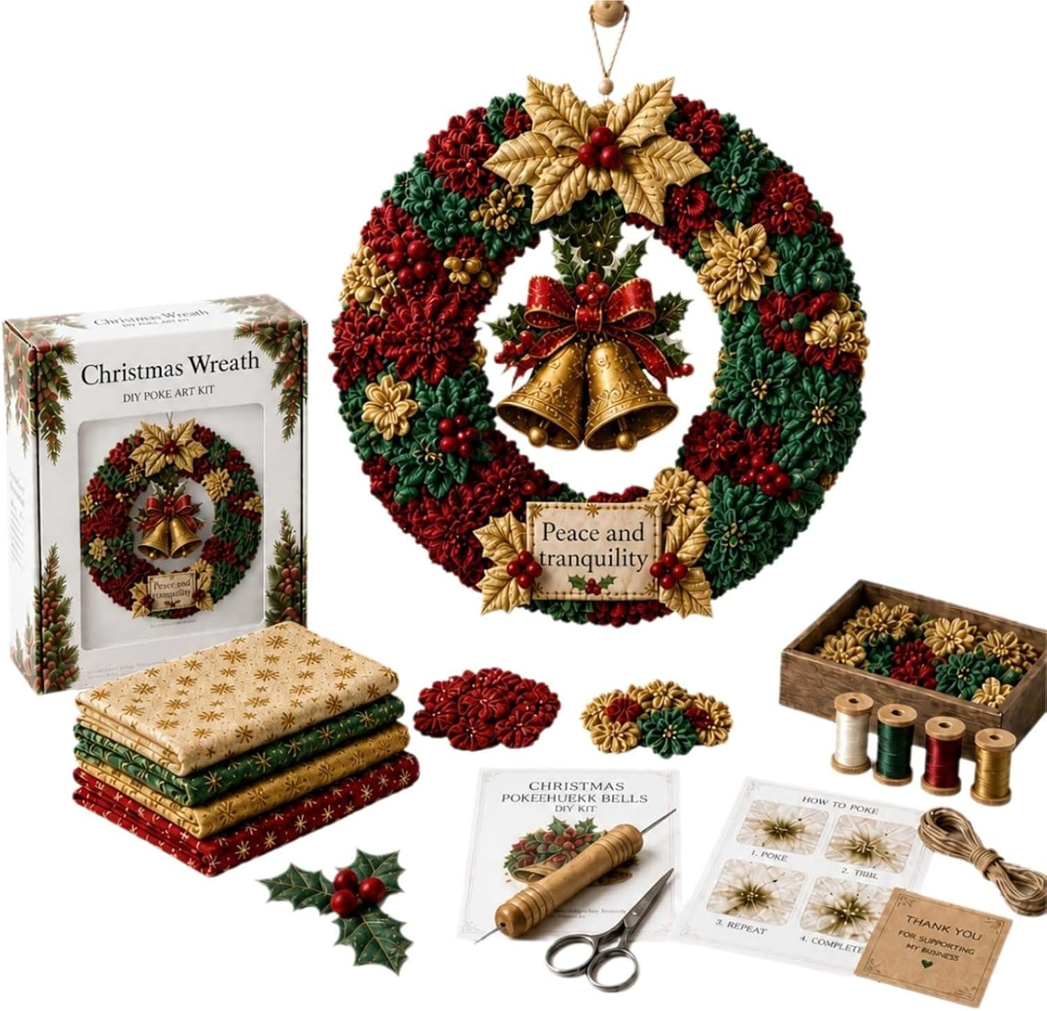 Art Craft Holiday - 2026 3D Fabric Poke Wreath DIY