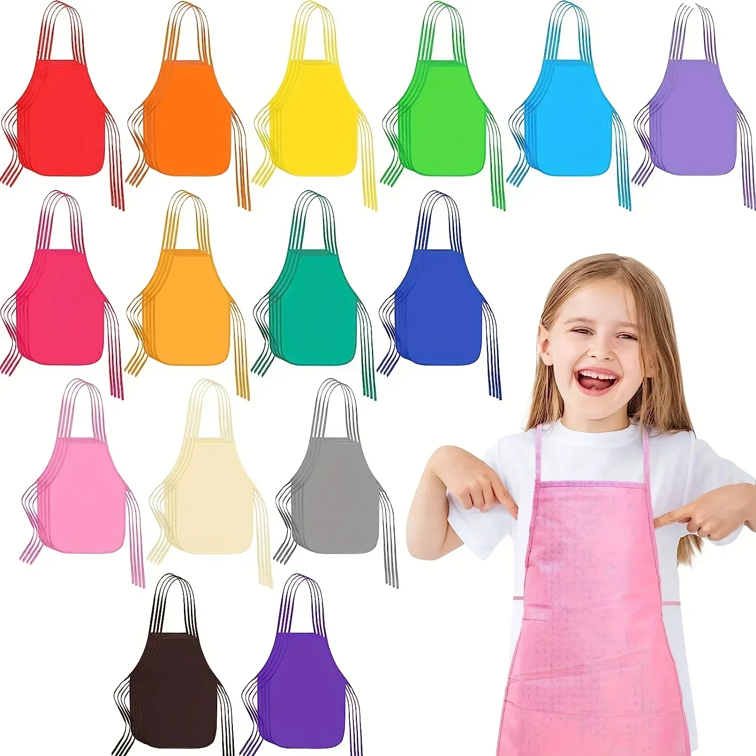 Art Craft For Toddlers - 30pcs Kids Non-woven Fabric Apron Class