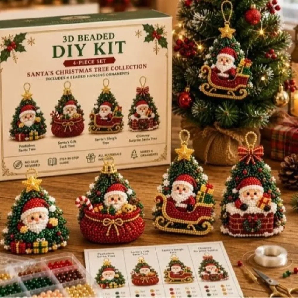 Art Craft Cat - Santa Claus Christmas Pearl Art Craft