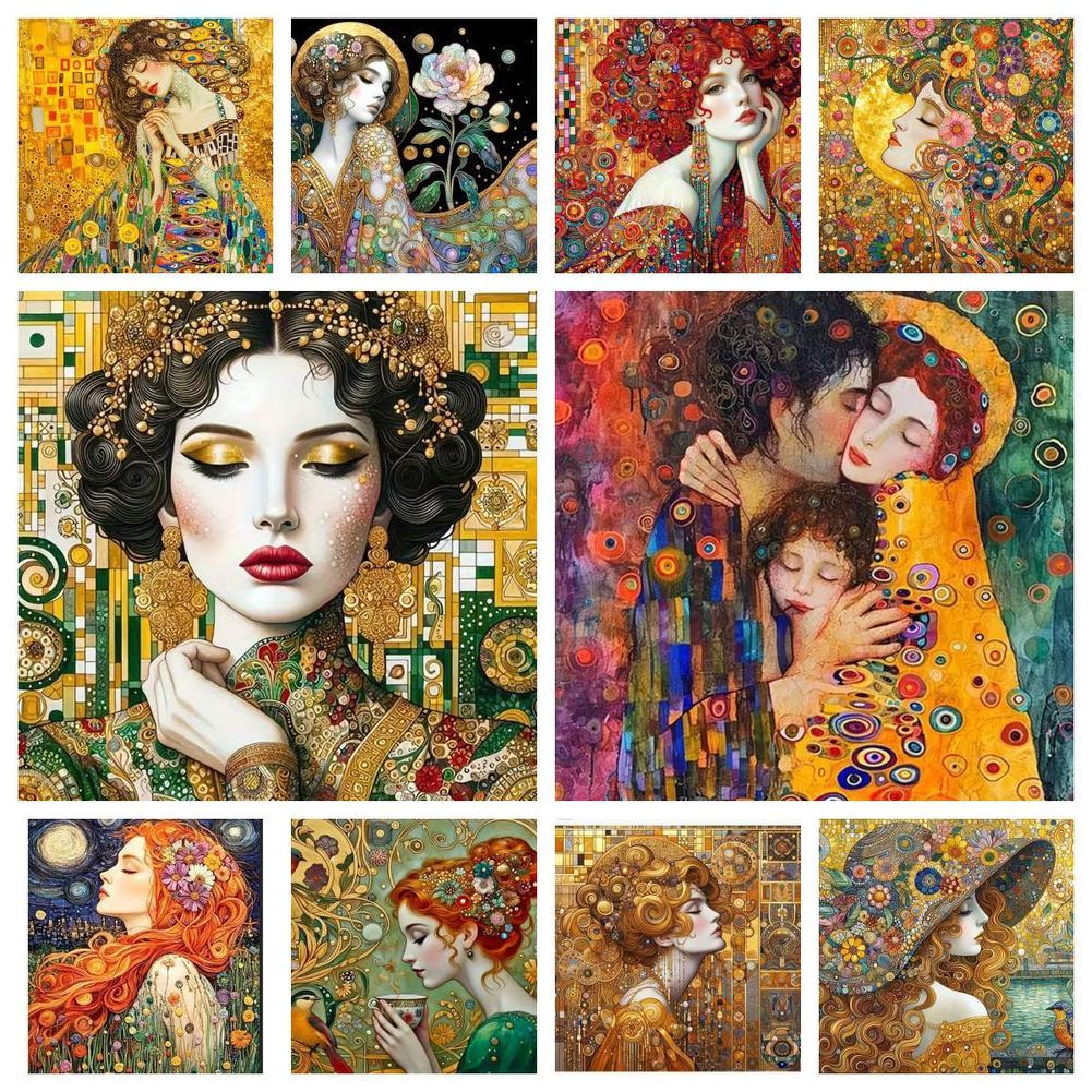 Queen Art Craft - Gems Needlework Gustav Klimt Woman Art