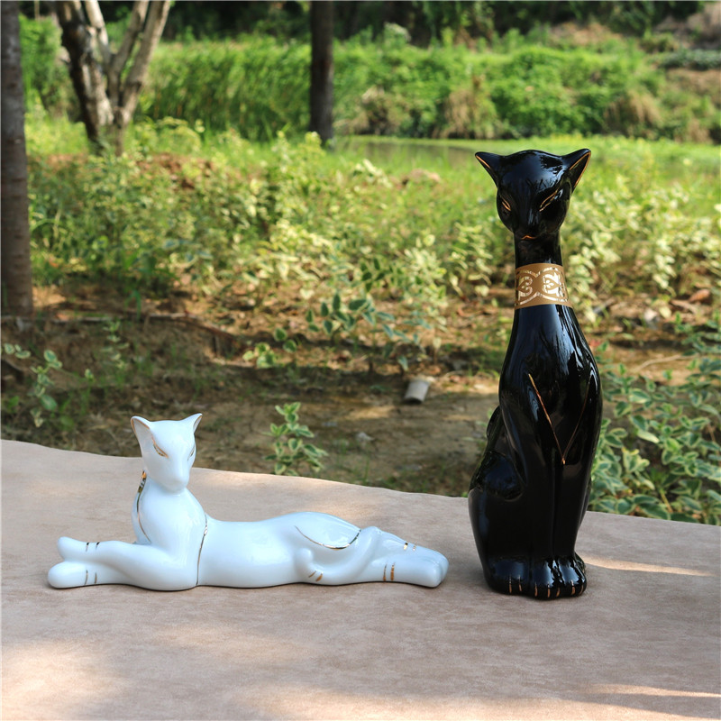 Art Craft Cat - Abstract Porcelain Goddess Bastet Cat Sculpture