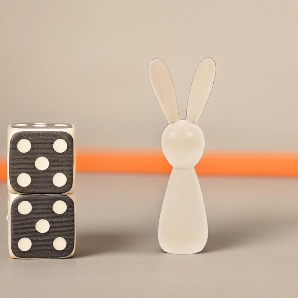 Art Craft Rabbit - 7Pcs Blank Wooden Bunny Peg Natural