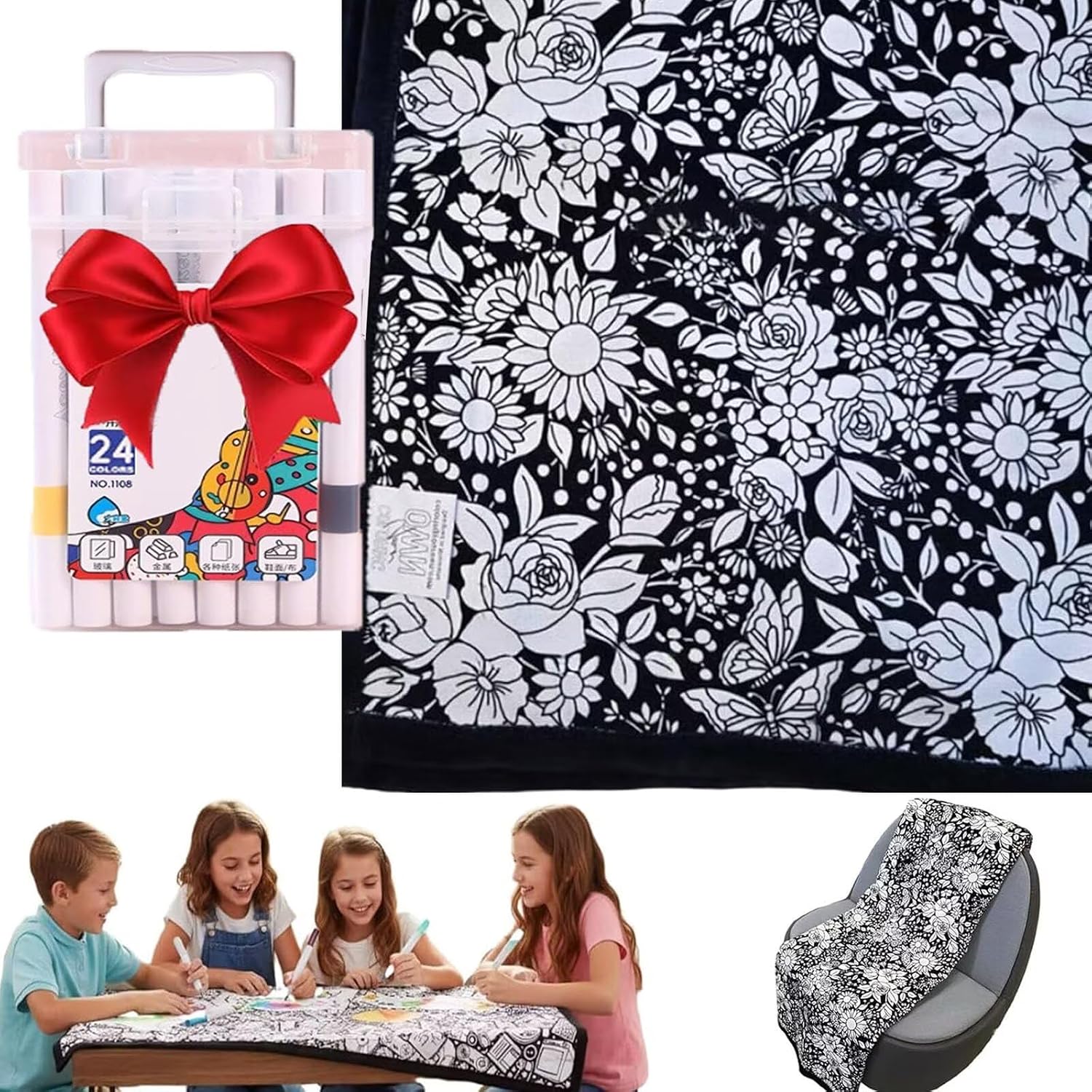 Art Craft Holiday - Color Your Own Blanket Washable Fuzzy