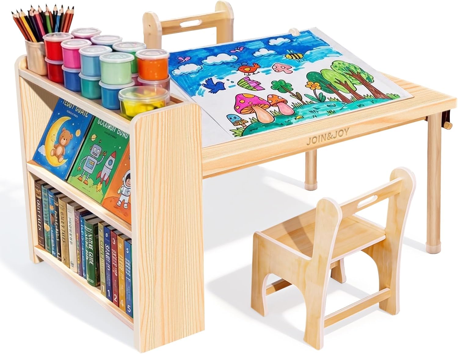 Kids Wooden Art Table 2 Chair  - огляд і ціна Art Craft For Toddlers