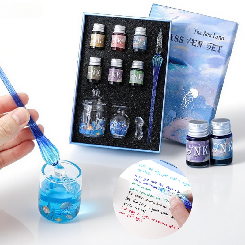 10pcs Dipping Pen Set Ocean Se - огляд і ціна Calligraphy Pen Set