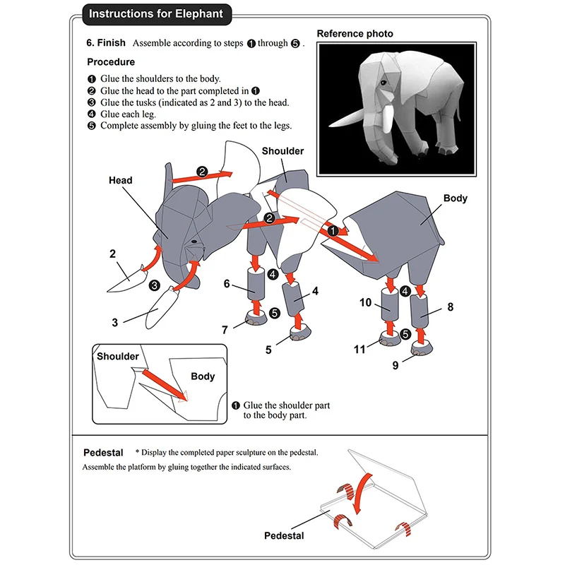 African Elephant Origami Art M - огляд і ціна Art Craft Cardboard