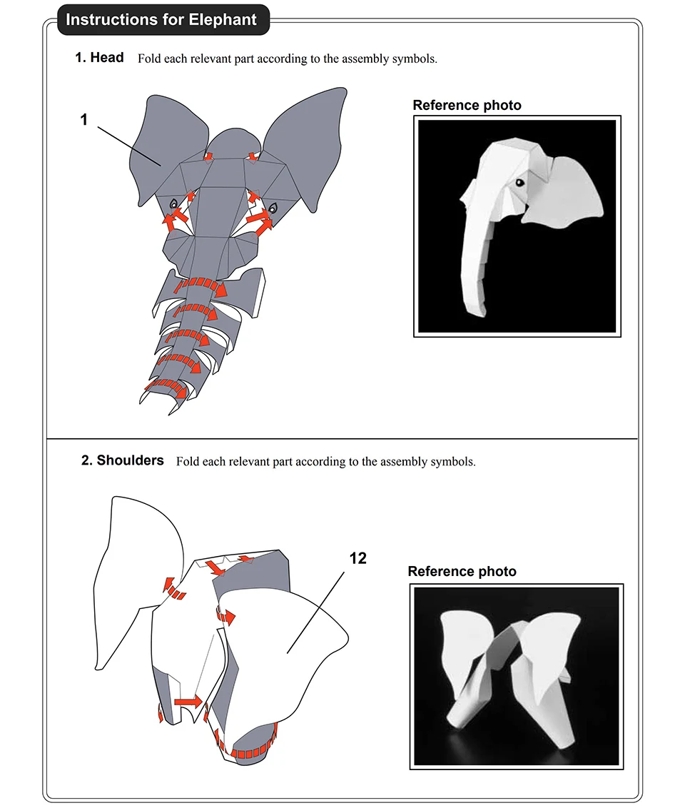 African Elephant Origami Art M - огляд і ціна Art Craft Cardboard