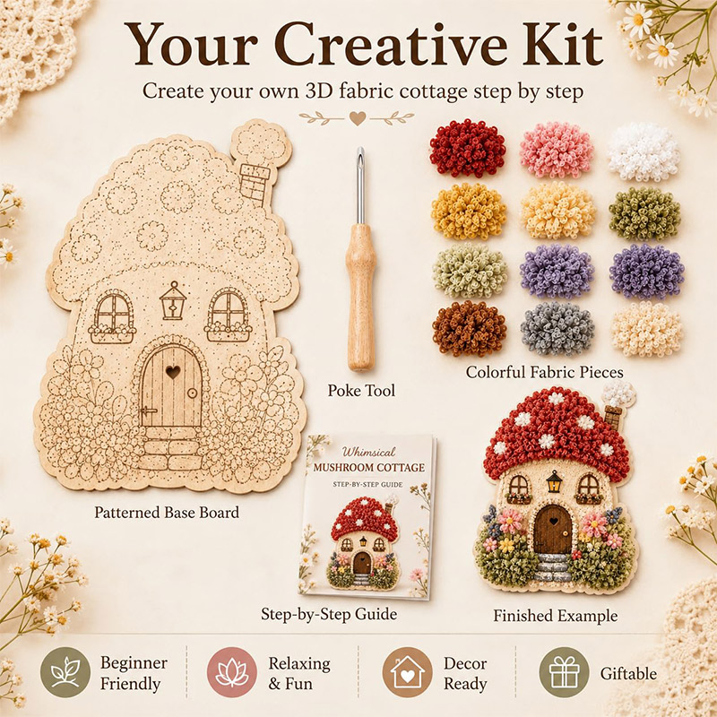 3D Mushroom House Poke Art DIY - огляд і ціна Artwork Craft
