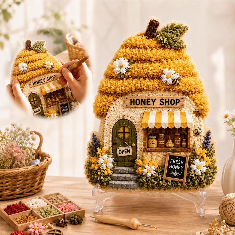 3D Mushroom House Poke Art DIY - огляд і ціна Artwork Craft