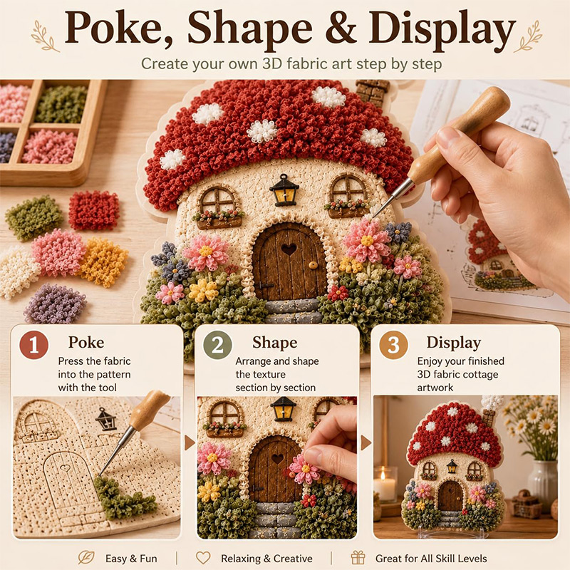 3D Mushroom House Poke Art DIY - огляд і ціна Artwork Craft