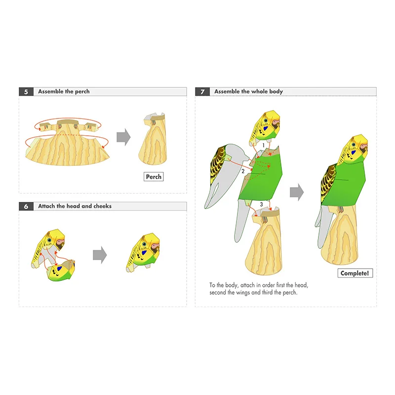 Budgerigar Parrot Bird Handmad - огляд і ціна Art Craft Cardboard